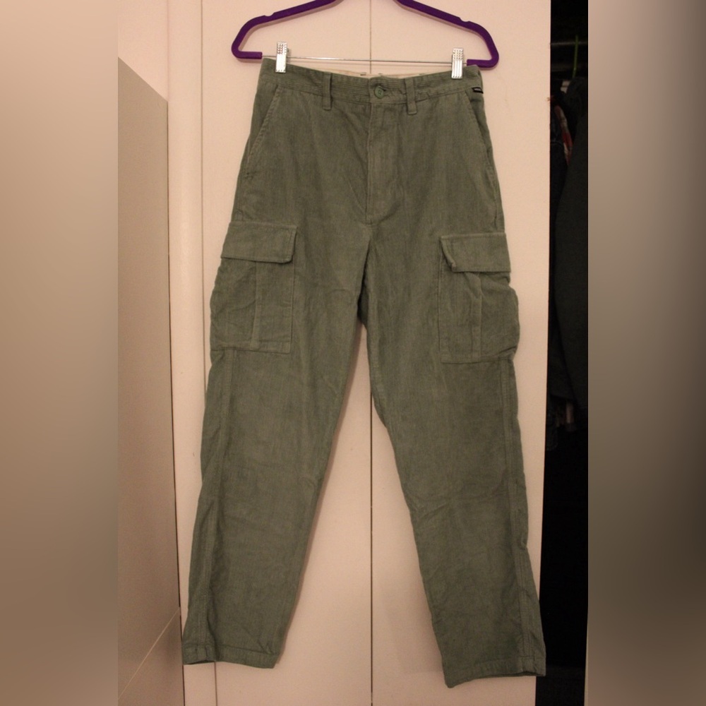 Vans Green and Cream Corduroy Pants